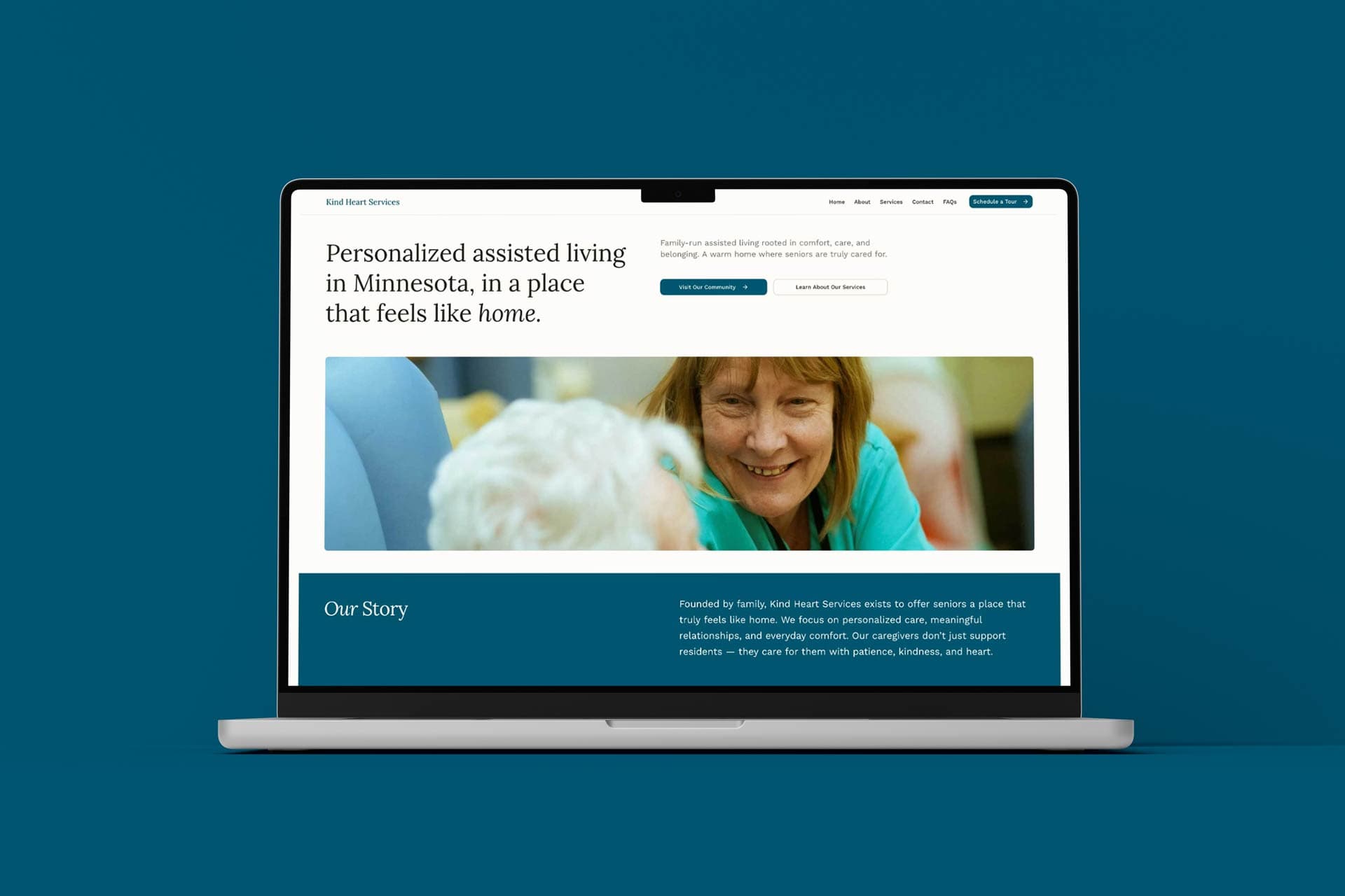 Kind Heart Services assisted living website preview